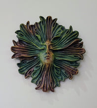 Load image into Gallery viewer, Dryad Leaf Green Woman Face Wall Sculpture #10060
