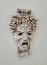 Load image into Gallery viewer, 19" Gothic Horror Hand Crafted Mask with Horns Mythical Wall Decor #10002
