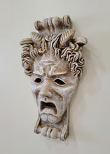 Load image into Gallery viewer, 19" Gothic Horror Hand Crafted Mask with Horns Mythical Wall Decor #10002