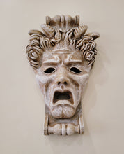 Load image into Gallery viewer, 19" Gothic Horror Hand Crafted Mask with Horns Mythical Wall Decor #10002