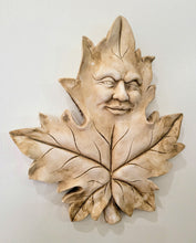Load image into Gallery viewer, Maple Leaf Green Man Winking Wall Plaque #10078