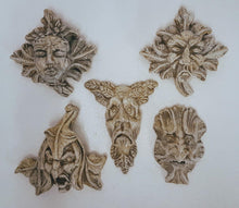 Load image into Gallery viewer, Vintage Set of 5 Gothic Medieval Green man Gargoyle Mythical Wall Plaque
