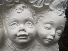Load image into Gallery viewer, Vintage White Plaster Shelf Cherub Faces, Putti Wall Sconce, Shabby Cottage Chic