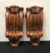 Load image into Gallery viewer, Large Scroll Leaf Corbels Antique Reproduction Pair - Plaster