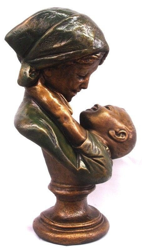 Victorian Mother and Child Statue Classic Art Sculpture – Art of