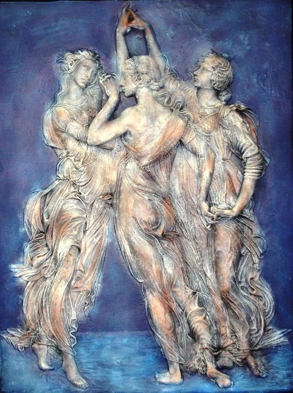 Three Graces Wall Relief Dancing Muse Wall Plaque GRS-18