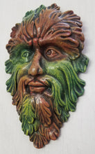Load image into Gallery viewer, Green Man Wall Plaque Leaf Man
