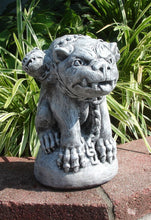 Load image into Gallery viewer, Mythical 3 Headed chained Gargoyle protector Bulldog Statue Sculpture