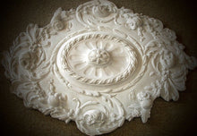 Load image into Gallery viewer, 32" Victorian Queen Ann Reproduction Classical Plaster Ceiling Medallion