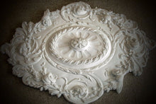 Load image into Gallery viewer, 32" Victorian Queen Ann Reproduction Classical Plaster Ceiling Medallion