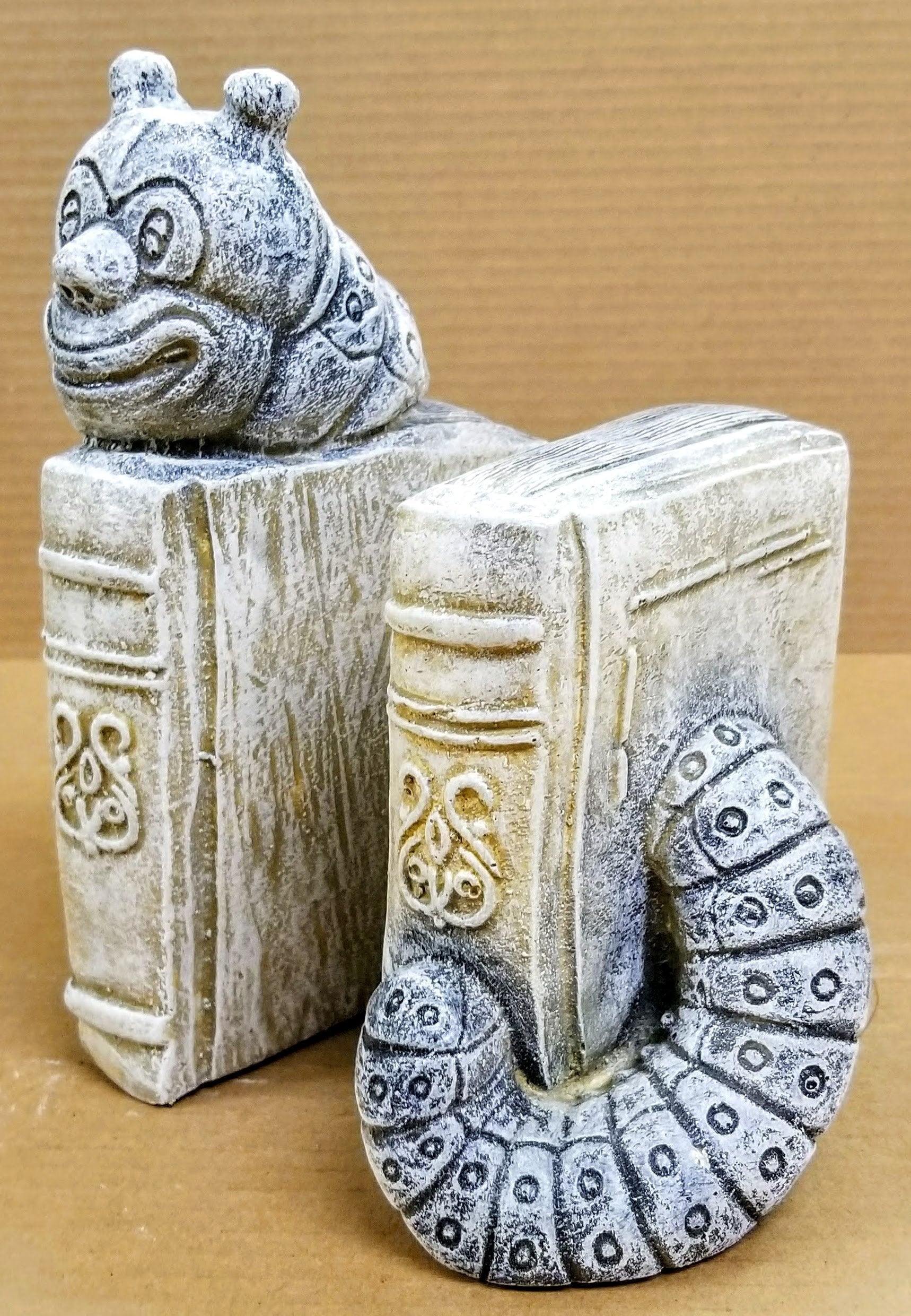 Bookworm Bookends 3D Caterpillar Rare Antique Reproduction Statue Pair ...