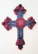 Load image into Gallery viewer, Ornate Celtic Cross Floral Scrolls Rustic Wall Décor