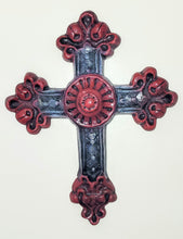 Load image into Gallery viewer, Ornate Celtic Cross Floral Scrolls Rustic Wall Décor