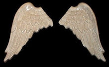 Load image into Gallery viewer, Pair of Large Antique White Angel Cherub Wings Wall Mounted Hangings Plaque
