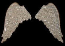 Load image into Gallery viewer, Pair of Large Antique White Angel Cherub Wings Wall Mounted Hangings Plaque
