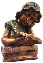 Load image into Gallery viewer, Victorian Girl Reading Book Statue Vintage Sculpture