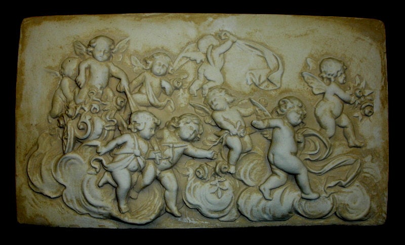 Heavenly Cherubs Angels Playing Wall Plaque