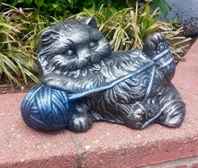 Load image into Gallery viewer, Cat Kitten Statue Playing with Yarn Ball Home Garden Decor Animal