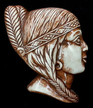 Load image into Gallery viewer, American Indian Native Style Chief and Woman Pair Wall Plaque