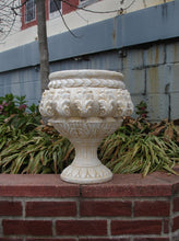 Load image into Gallery viewer, Vintage Sandstone Urn Planter Antiqued 17"