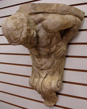 Load image into Gallery viewer, Huge 22&quot; Vintage Atlas Wall Sculpture Bracket Antique Finish Rare
