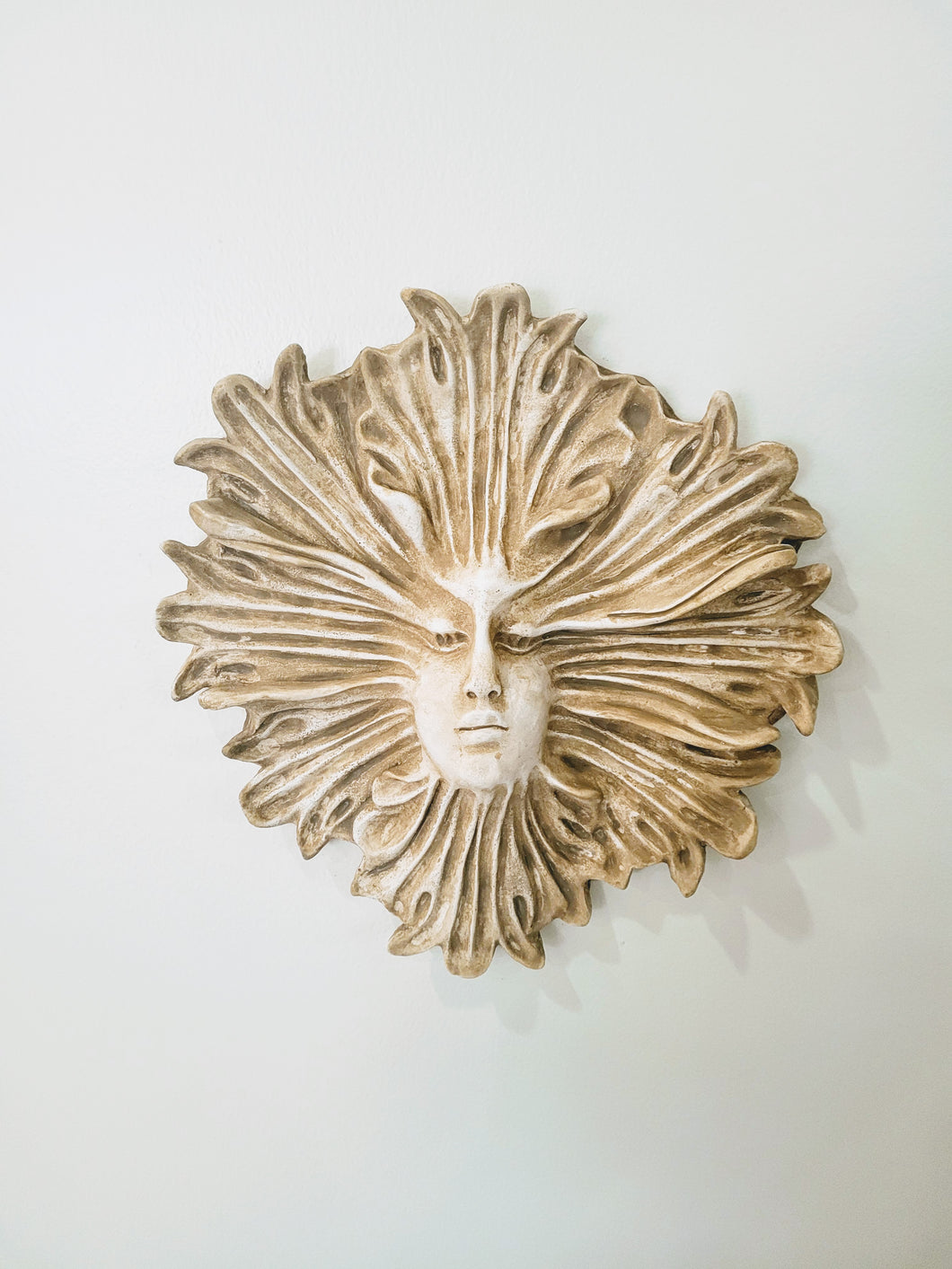 Dryad Leaf Green Woman Face Wall Sculpture #10060