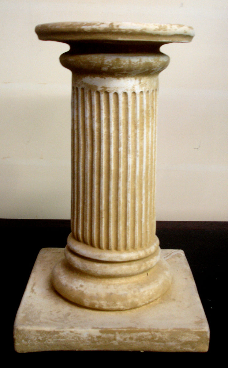 Round Fluted Greek Roman Column Table Top Pedestal