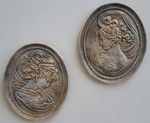 Load image into Gallery viewer, Unique Vintage Wall Plaque Relief Cameo Style Victorian Women Pair 23008
