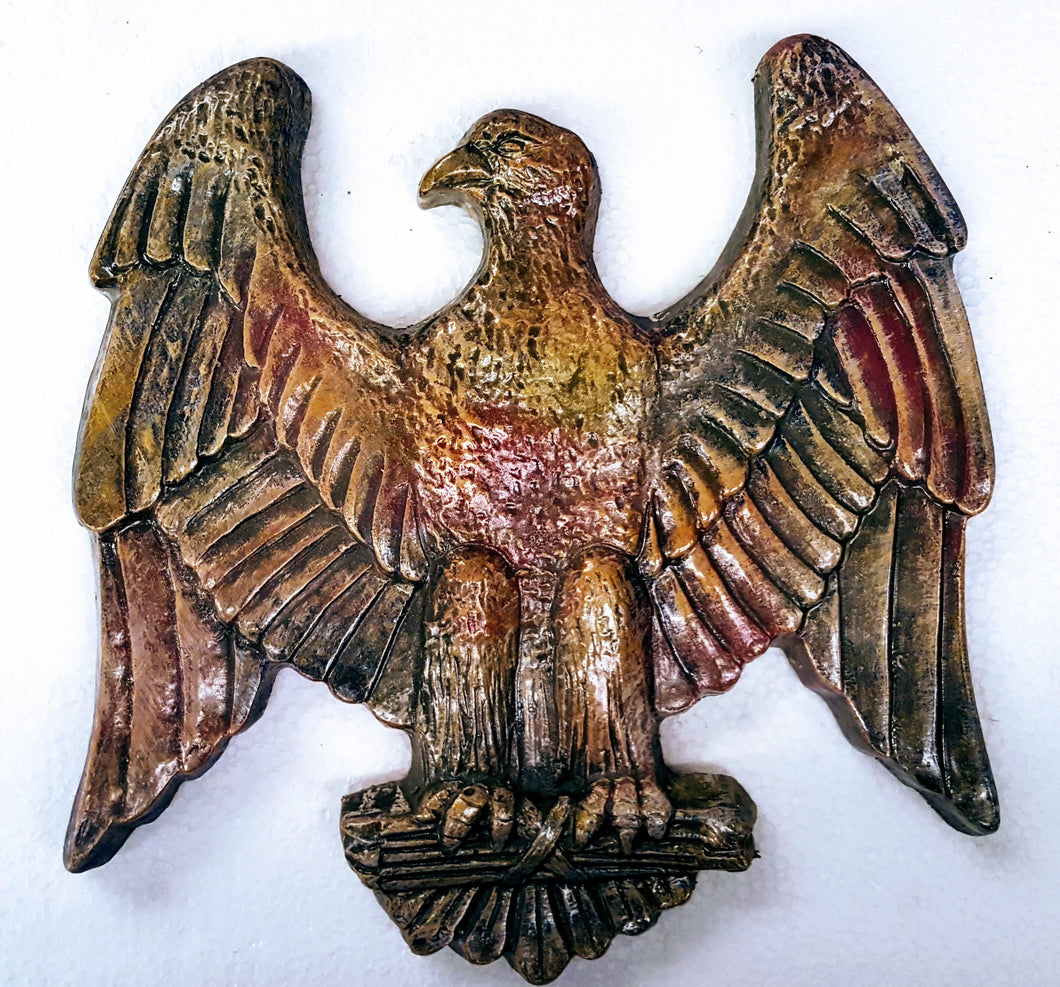 Winged American eagle wall decor antique finish