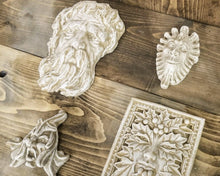 Load image into Gallery viewer, Set of 4 Green Man Wall Plaques Mythical Home Garden Decor
