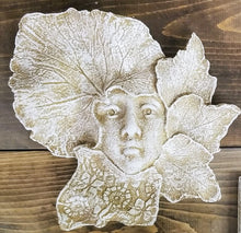 Load image into Gallery viewer, Green Girl face wall plaque home decor leaf face
