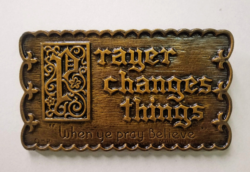 Religious wall plaque Prayer Changes Things Vintage