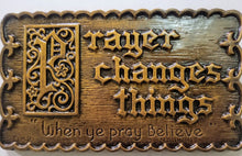 Load image into Gallery viewer, Religious wall plaque Prayer Changes Things Vintage

