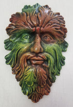 Load image into Gallery viewer, Green Man Wall Plaque Leaf Man
