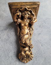 Load image into Gallery viewer, Vintage Rare Handmade Huge Mermaid Bracket Wall Sculpture Sconce
