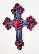Load image into Gallery viewer, Ornate Celtic Cross Floral Scrolls Rustic Wall Décor
