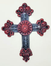 Load image into Gallery viewer, Ornate Celtic Cross Floral Scrolls Rustic Wall Décor
