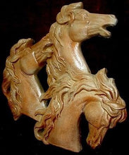 Load image into Gallery viewer, Three Horses Heads Wall Plaque Sculpture Equine Stallion
