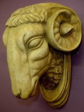 Load image into Gallery viewer, Ram Head Wall Plaque Sculpture Antique finish Statue
