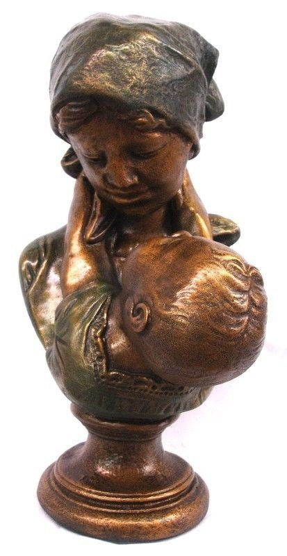 Victorian Mother and Child Statue Classic Art Sculpture – Art of