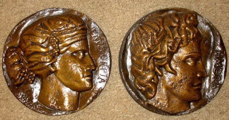 Greek Art Diana and Apollo Antique Coin  GRS-18Wall Plaques Home Decor Reproduction