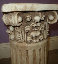 Load image into Gallery viewer, Classic Greek Roman Ornate Column Pedestal Ionic Fluted Home Decor 16&quot;
