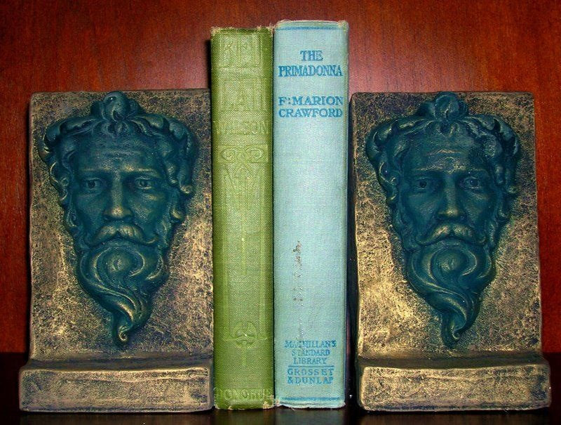 Gothic Mythical Medievel Green Man Bookends Pair 14002 AOH Studio