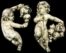 Load image into Gallery viewer, Cherubs with Garland wall Decor Angels Vintage Eros Cupid Antique
