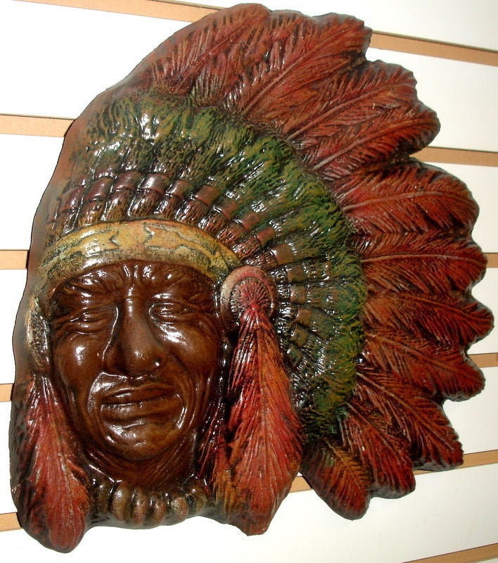 American Indian Native Style Chief Headdress Wall Plaque