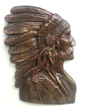 Load image into Gallery viewer, American Indian Native Style Chief Headdress Wall Plaque Sculpture

